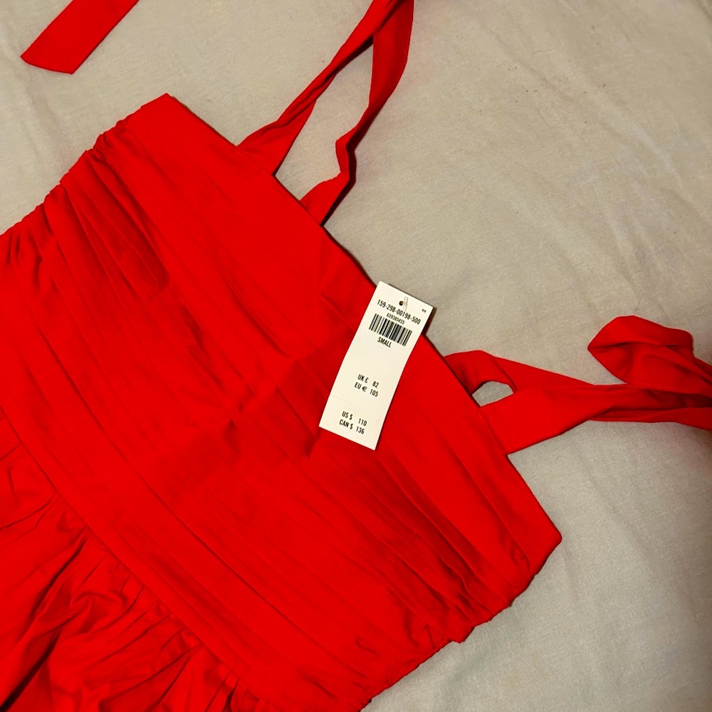 Long, red Abercrombie dress